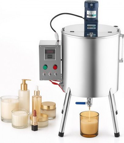 VEVOR elektrische vulmachine met verwarmings- en mengfunctie, 30 liter, roestvrijstalen behuizing, zilver