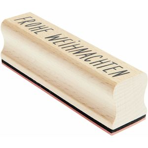 Rico-Design Motivstempel Paper Poetry Frohe Weihnachten, aus Holz, 9 x 2,5 cm, für Stempelkissen