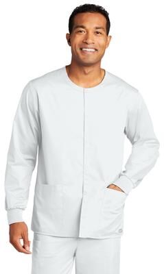 Wonderwink WW3080 WorkFlex Snap-Front Scrub Jacket in White size 2XL   Polyester Blend