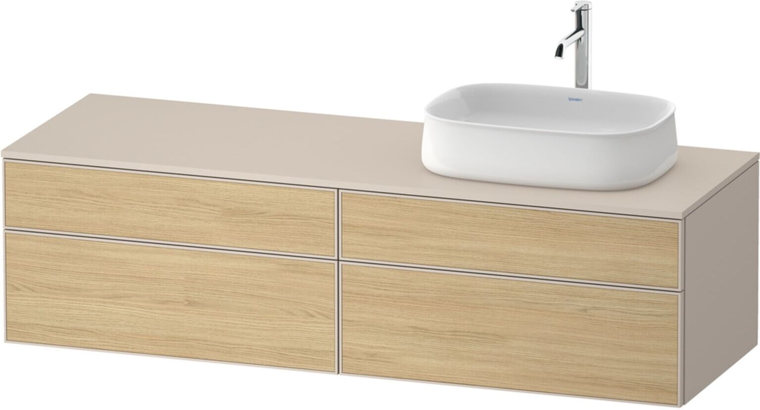 Duravit Waschtischunterschrank Zencha 160x55cm, B R, E nat/tau m, k Einr-Sy (ZE4824R30830000)