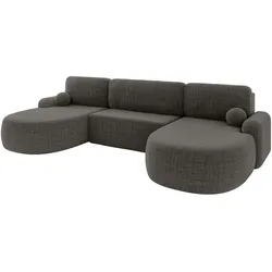WOHNLANDSCHAFT mit Schlaffunktion und Bettkasten LIRA-U - 335x172x89 Grau