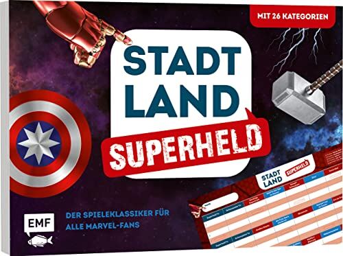 Stadt, Land, Superheld – Der Spieleklassiker für alle Marvel-Fans: Der ultimative Stadt, Land, Fluss-Spieleblock mit 26 Kategorien aus der Welt von ... Hulk, Scarlet Witch und Co. – von 8-99 Jahren - Preis vom 30.09.2026 09:01:18 h