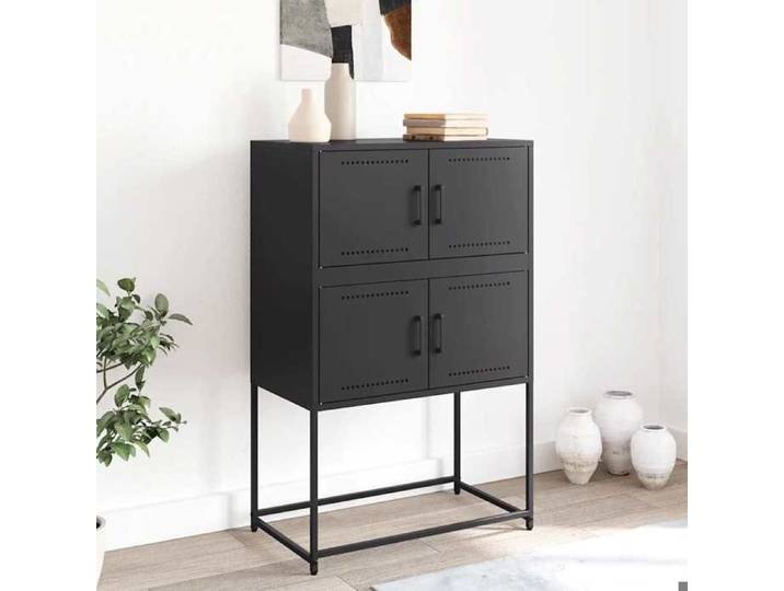 Noir Buffet & bahut contemporain，Buffet noir 68 5x38 5x107 cm acier FR&4888