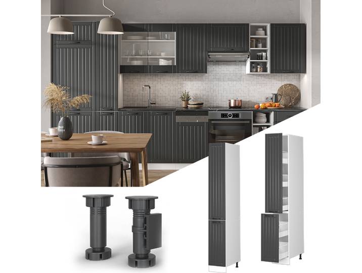 Meuble haute de cuisine Vicco Fame-Line Anthracite campagne 30cm\, Model 40677