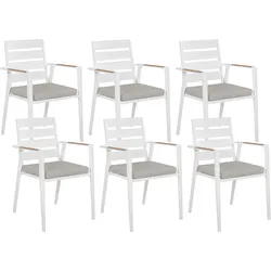 GARTENSTUHL 6er-Set Metall Grau Taviano
