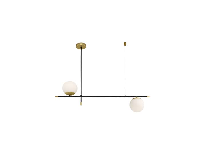 Lineare Hängelampe „Nostalgia“ 2-Flammig Schwarz, Gold, Weiss Maytoni