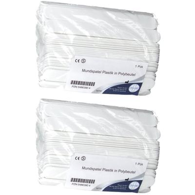 Spatel Mund Plastik 2x 2x100 St Stäbchen