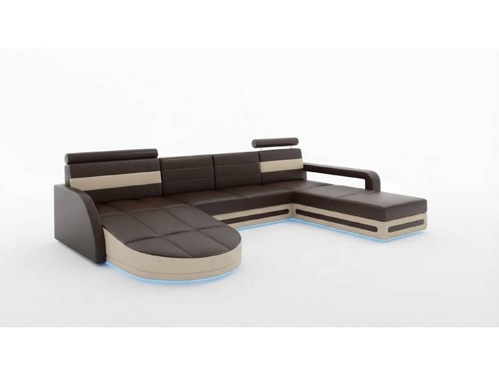 JVmoebel Wohnlandschaft Schwarze Eckcouch mit LED-Funktion und USB-Anschlüssen, Made in Europa