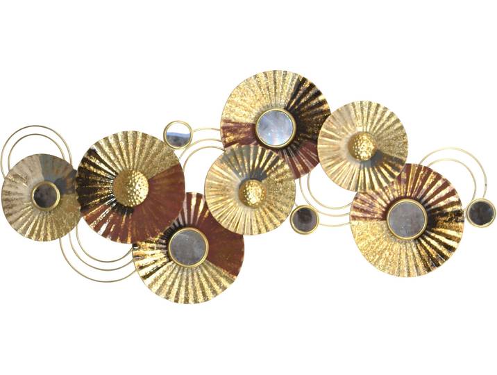 Wanddekoobjekt Wanddekoration , gold (goldfarben), B:109cm H:51cm T:7cm, Metall, HOFMANN LIVING AND MORE, Wanddekoobjekte, Wanddekoobjekt, aus Metall, metallicfarben