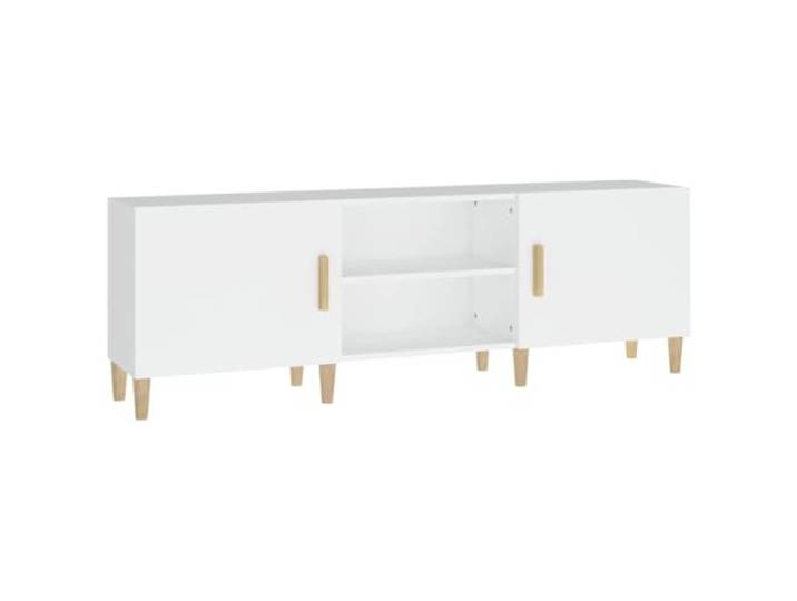 KGFHERENB TV-Schrank Lowboard 150x30x50 cm Fernsehschrank Weiß Vielseitiges Medienmöbel fürs Wohnzimmer mit offenen Fächern für Konsolen sowie Zubehör auf schlanken 30 cm Tiefe.