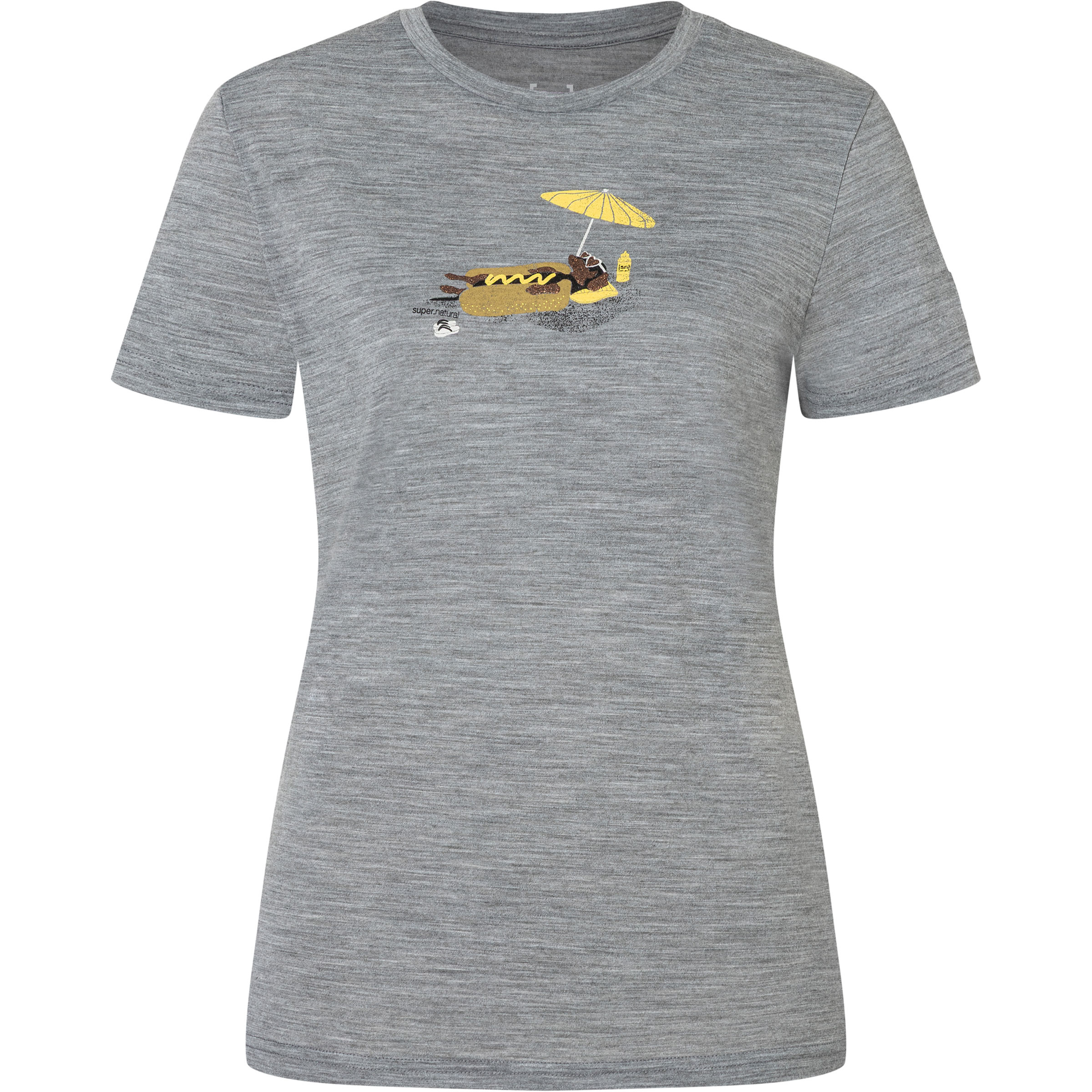 Super.Natural Hot Dog Damen T-Shirts grau Größe M Lifestyle Hautfreundlich Merinowolle