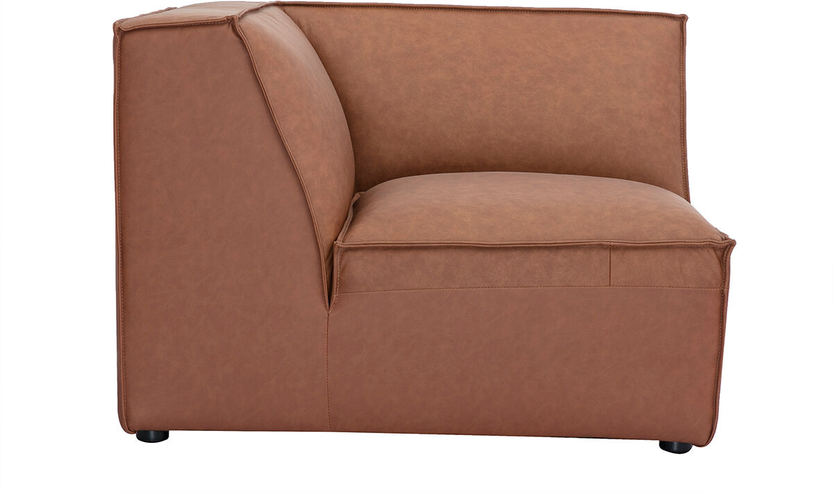 Miliboo Zentrales Eckmodul für braunes Ledersofa SPLIT