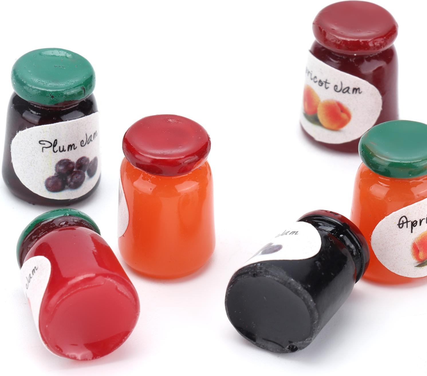 Gistuch 8 stuks mini-jam potjes voor poppenhuizen 1:12 schaal