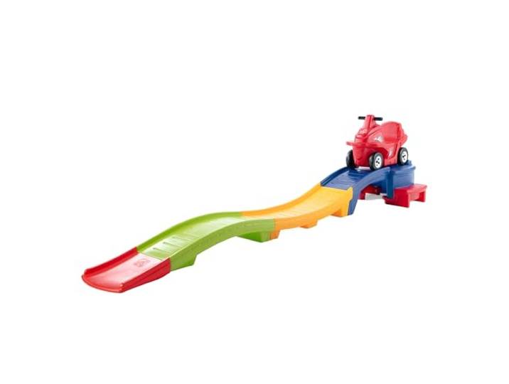Step2 Up & Down Roller Coaster Mehrfarbig Kinderachterbahn aus Kunststoff Kinder Achterbahn mit Kinderauto für Garten oder Indoor, Rutscher Spielzeug, 2,79m Strecke