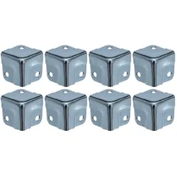 HMF 14965-09 Eckenschutz aus Metall für Koffer, 8 Stück, 18 x 18 x 18 mm, Silber verzinkt