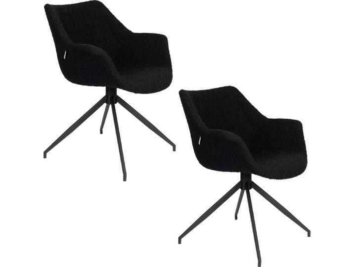 Zuiver Doulton Swivel Eetkamerstoelen Armleuning Zwart - Set van 2