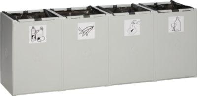 Wertstoff-Sammelsystem 2000, 60 Liter, Vierer-Element, Lieferung ohne Deckel!