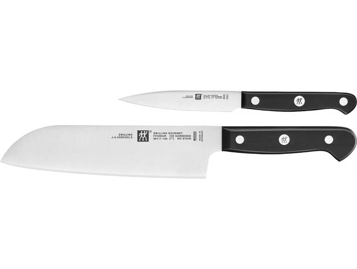 Messer-Set ZWILLING Gourmet , silber (schwarz, silberfarben), Stahl, Kochmesser-Sets, Messer-Set, Made in Germany, FRIODUR eisgehärtete Klingen, Sonderschmelze