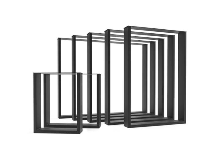 HEVVA 2x Couchtischbeine / Bankbeine - BASEL - U-Form (30x43 cm, Schwarz) Couchtischgestell, DIY-Couchtisch, Bankgestell für den Innen- und Außenbereich, Bankbeine aus Metall, Couchtischkufen