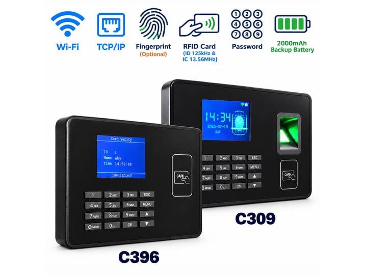 WiFi proximité RFID IC NFC carte temps de présence Machine carte intelligente système d'horloge employé vérificateur Assistance avec Option de batterie