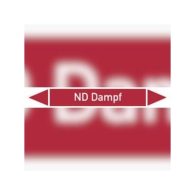 Rohrleitungskennzeichen ND Dampf - 100x15 mm Folie selbstklebend