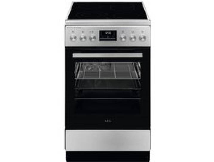 Cuisinière vitrocéramique électrique pose libre - AEG - 4 zones de cuisson Hi-Light - Zone extensible - Four électrique
