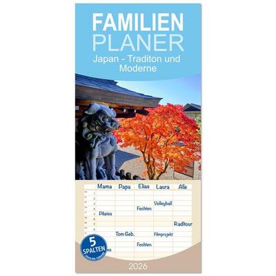 Familienplaner 2026 - Japan - Traditon und Moderne mit 5 Spalten (Wandkalender, 21 x 45 cm) CALVENDO