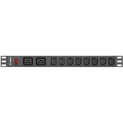 Lanberg PDU-02I1908I-0200-C20-BK Stromverteilereinheit (PDU) 10 AC-Ausgänge 1U, USV Zubehör