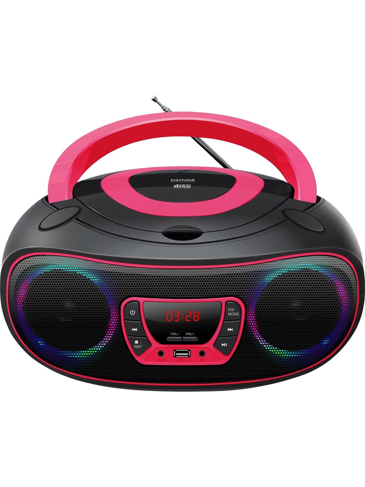 DENVER TCL-212BT - Pink - Boombox - CD - FM - USB - Bluetooth