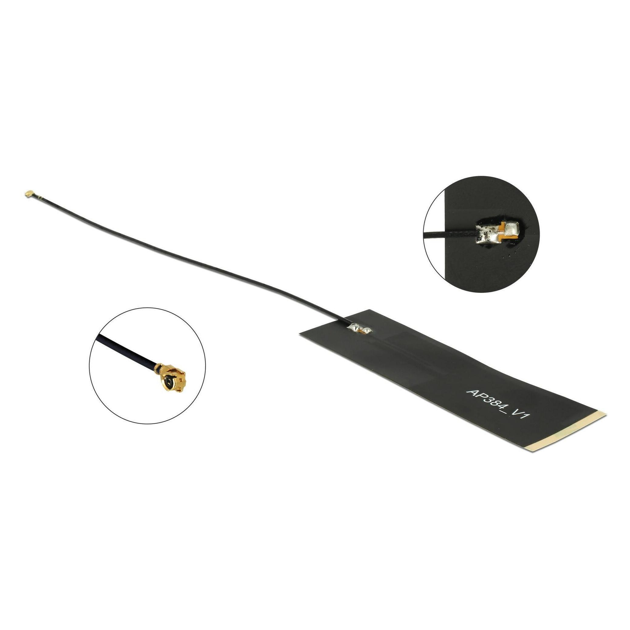 Delock LoRa/MHF Antenne, SMA-Stecker, schwarz (Lora) (12540)