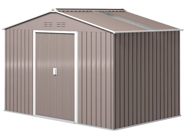 Outsunny Verzinkter Stahl Gerätehaus 4,9m² 277x195x192cm Geräteschuppen