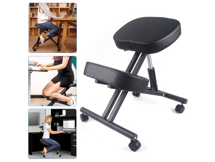 Chaise ergonomique à genoux, tabouret avec coussin épais, chaise de bureau à domicile, améliorant la Posture du corps, chaise d'ordinateur à bascule
