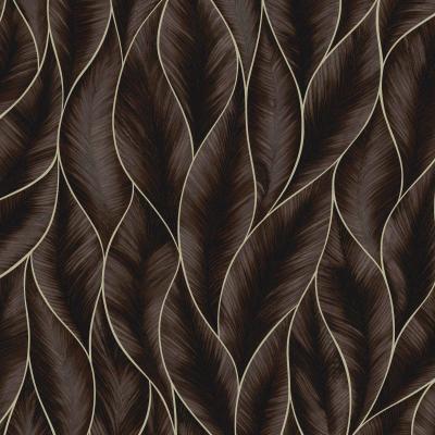Vliestapete WOW "Subtil Blätter bronze", braun (brons), B:0,52m L:10m, Vlies, Tapeten, FSC zertifiziert, mit lebhaftem Druck, 10 Meter Länge