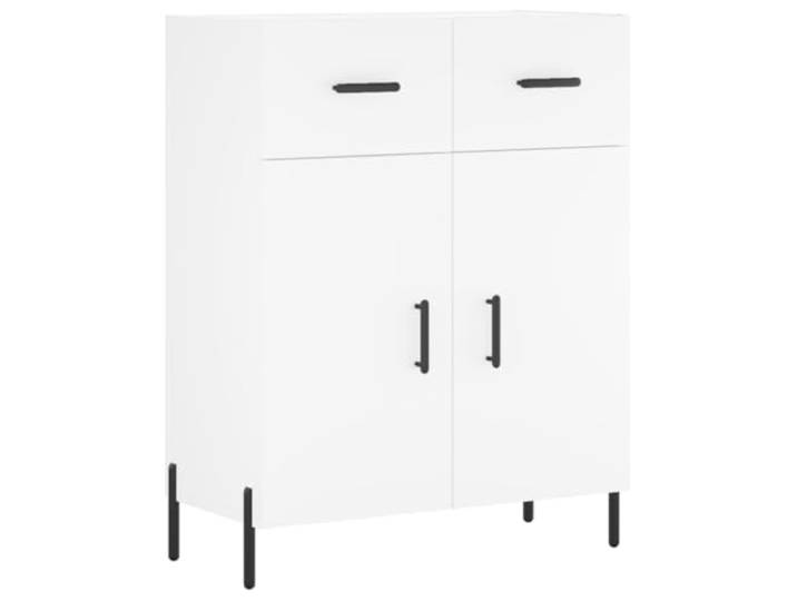 GHVBNMF Sideboard Weiß 69,5x34x90 cm Kommode Holzwerkstoff Stilvoller Mehrzweckschrank mit Metallbeinen für Flur und Wohnzimmer bietet viel Platz auf kompakter Stellfläche.