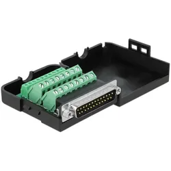 DELOCK D-Sub25 Stecker zu Terminalblock Adapter mit Gehäuse