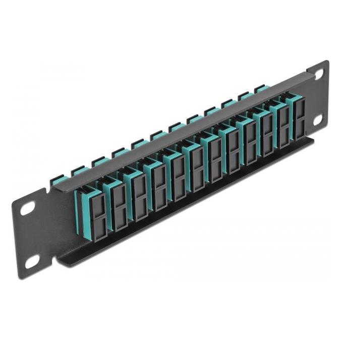 Delock 10? LWL Patchpanel 12 Port SC Duplex aqua 1 HE schwarz (66774)