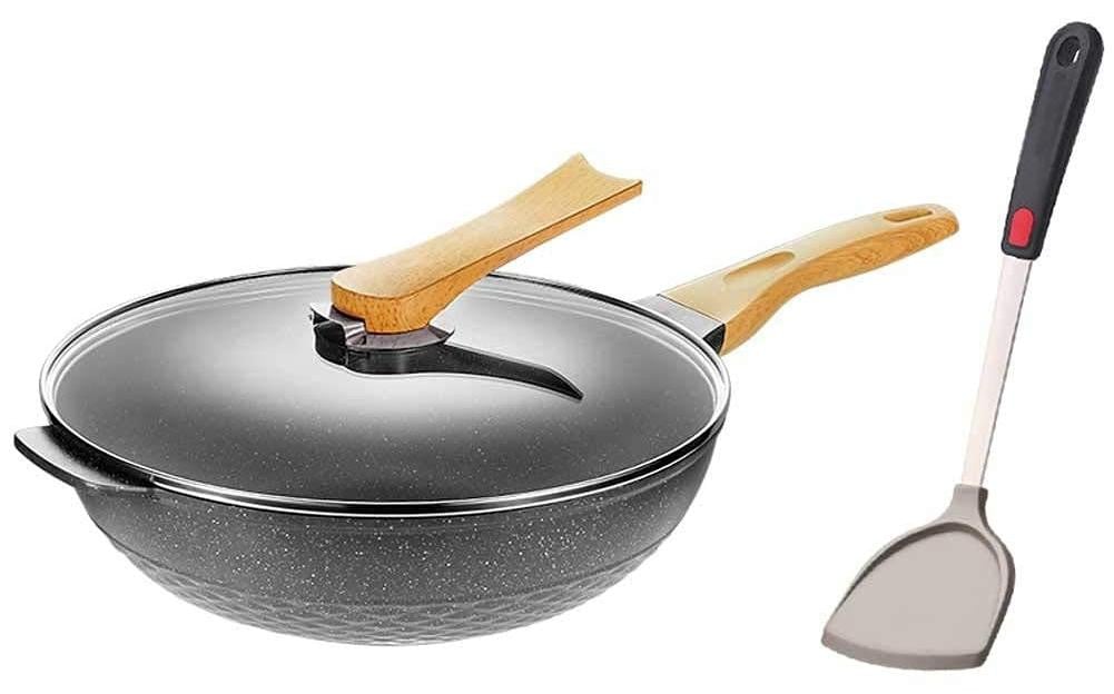 Non-stick aluminium wokpan voor inductie