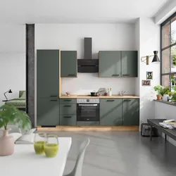 Küchenblock Easytouch High m. Geräten Dunkelgrün