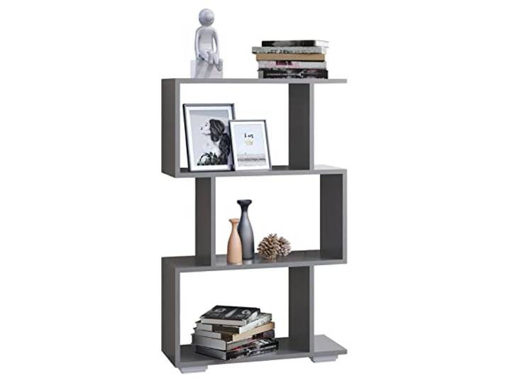 VCM Standregal Anthrazit 60x24x97 cm 3 Fächer Holzwerkstoff Bücherregal Stauraum für Bücher und Deko - Wohnzimmer oder Arbeitszimmer - Leseratten - Für mehr Ordnung im Alltag