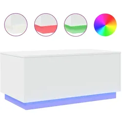 vidaXL Couchtisch mit LED-Leuchten Weiß 90x50x40 cm