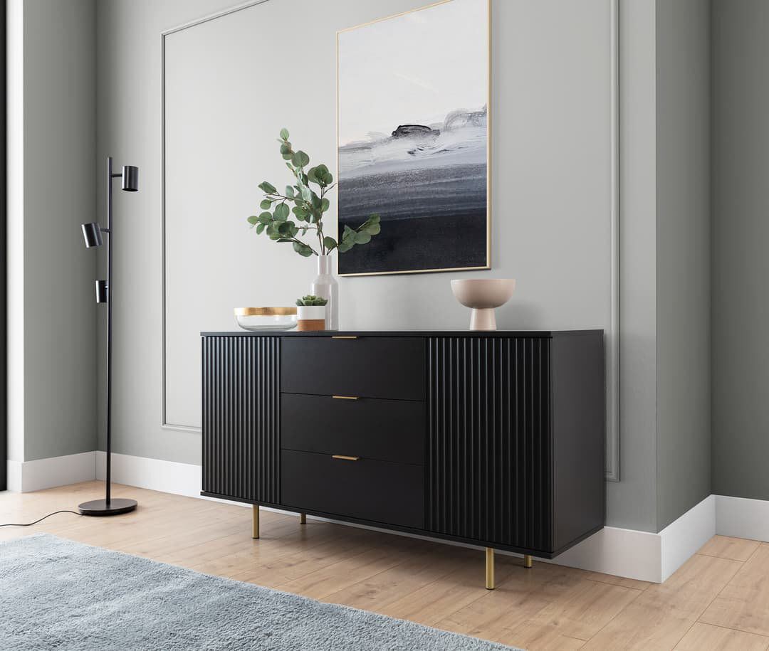 Fairmont Park Hyuk 150cm Sideboard Black Matte 80cm H X 150cm W X 41cm D