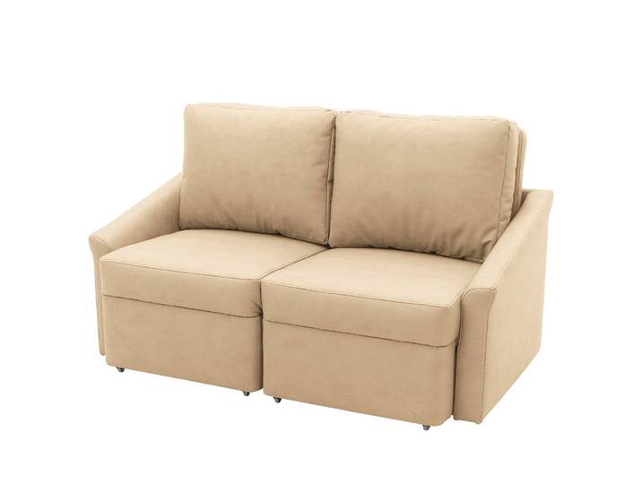 Boxspring-Schlafsofa Befasy Beige Kunstleder Jami 168 x 86 x 96cm Modern
