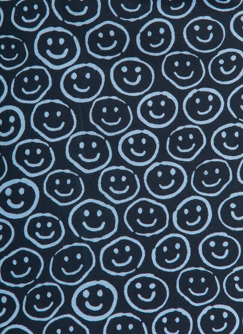 Schlafanzug TRIGEMA "TRIGEMA Pyjamahose mit Smiley-Print", Herren, Gr. XXL, blau (navy), Single Jersey, 100% Baumwolle, Homewear-Sets Schlafanzug