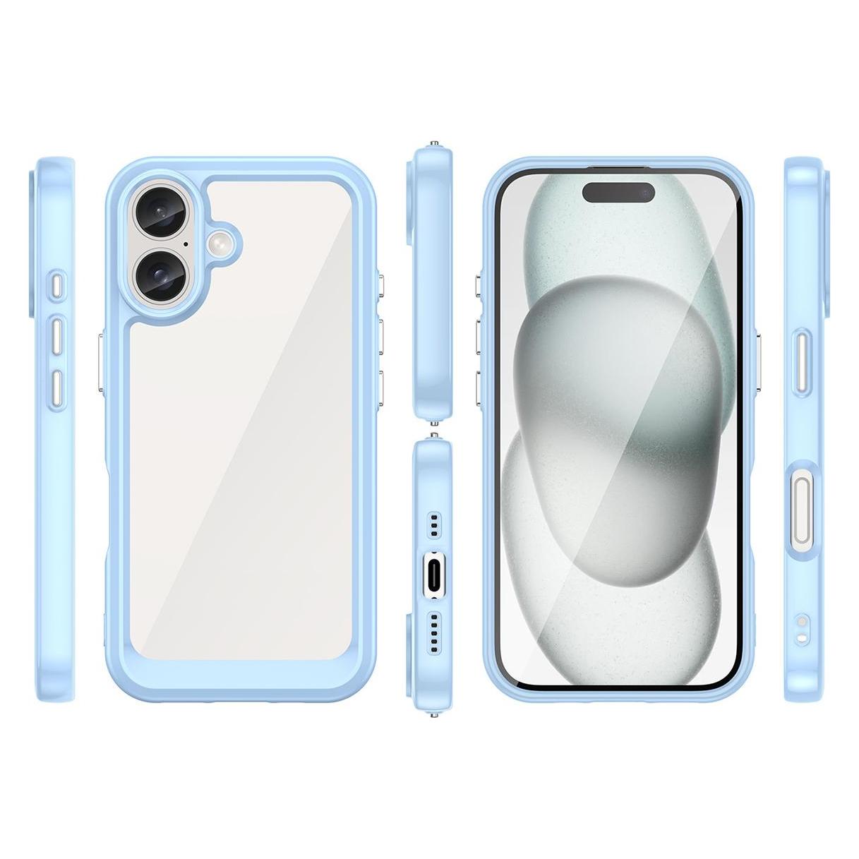 Hurtel Outer Space Case with Gel Frame for iPhone 16 - Blue (Apple iPhone 16) (OUTER SPACE CASE IPHONE 16 BLUE)