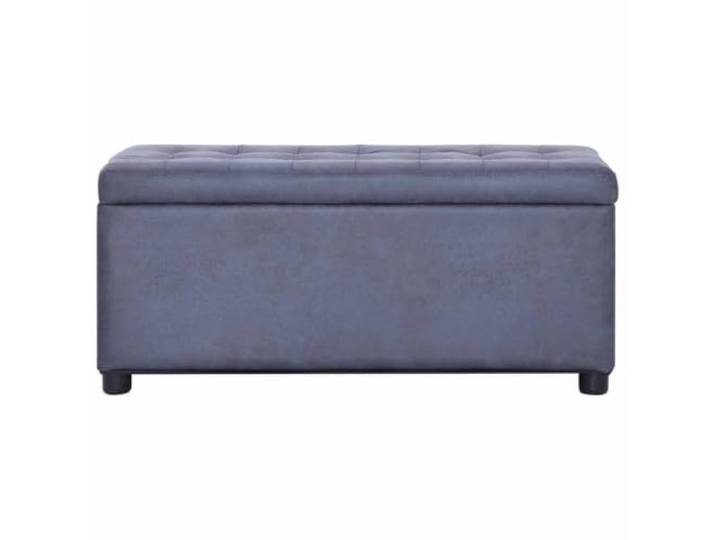 HBBMGYD Sitzsack mit Stauraum, 87,5 cm, Wildlederimitat, Grau Sitzsack, Schaumstoff, abnehmbarer Deckel, verstecktes Fach, Fußstütze, Beistellsitz, Couchtisch, Holzrahmen