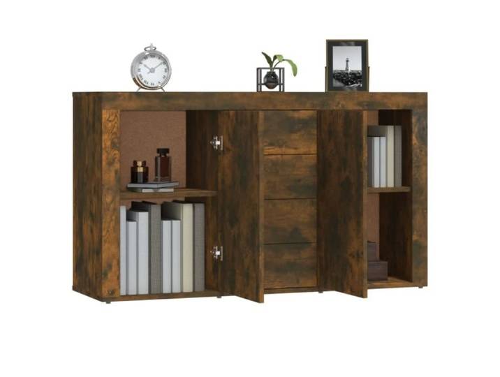 Buffet - ZERONE - ZR004 - Chêne fumé - 120x36x69 cm - Bois d'ingénierie