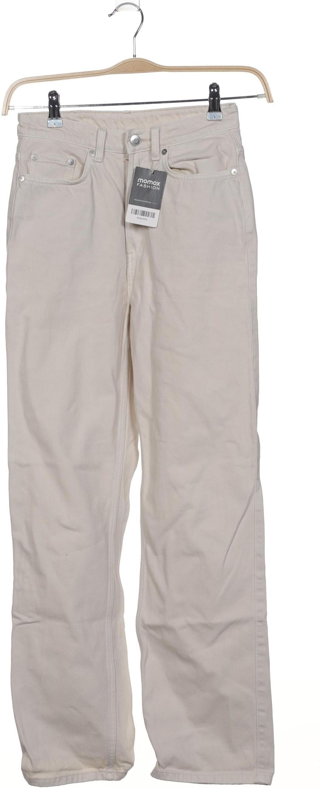 Weekday Damen Jeans, Beige, Gr. W26, Baumwolle - Second Hand