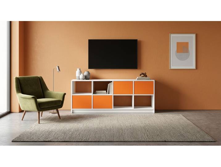 Langes Sideboard nach Maß – gratis Magazin MDF Beschichtet MDF Weiß matt