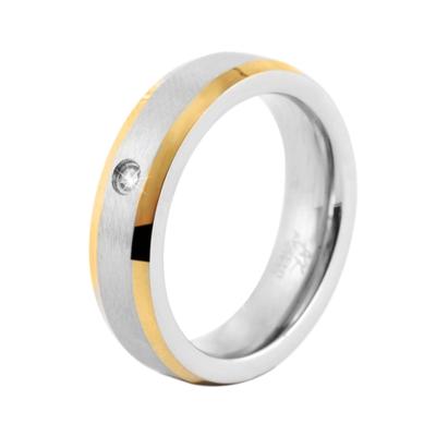 Fingerring AKZENT "Dorée, langlebig" Gr. 50, weiß, Fingerringe, Damen, 50, Edelstahl, Fingerring