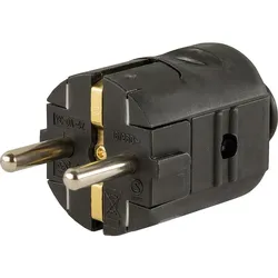 Schutzkontakt-Stecker 2-polig - schwarz 16A - 250V REV